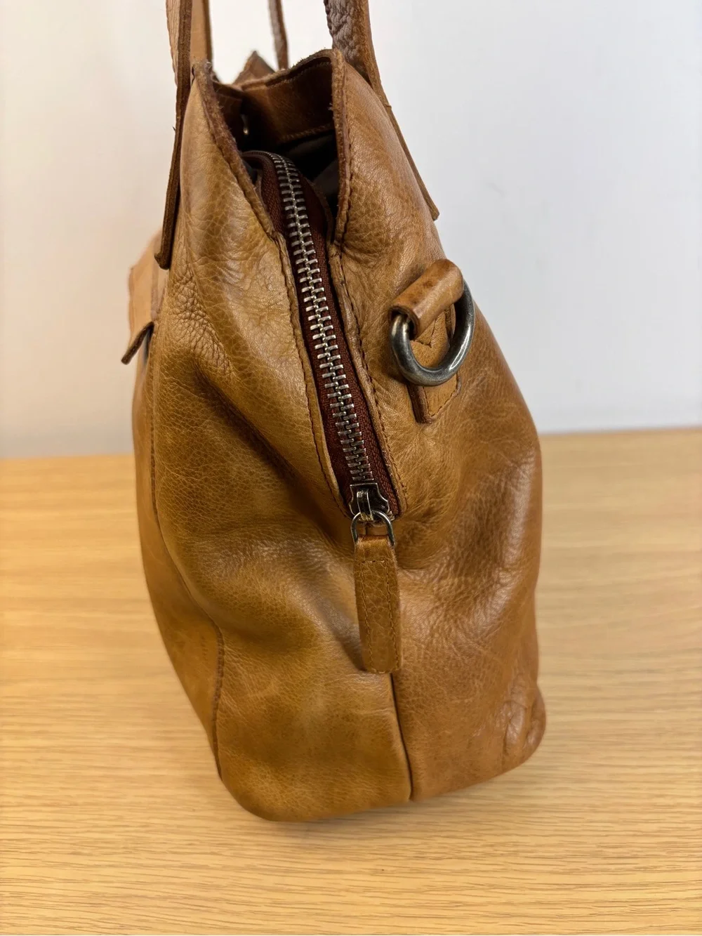 Vilenca Holland Genuine Soft Leather Honey Brown Shoulder Tote Bag